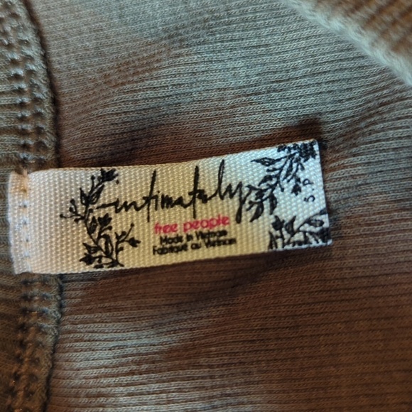 Free People Intimately Wide Eyed Green Ribbed Tank Top Women's Size Small - Picture 2 of 8